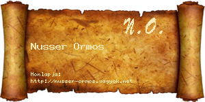 Nusser Ormos névjegykártya